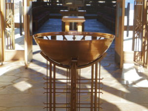 copper font Chapel of the Apostles Sewanee Tennessee University of the South