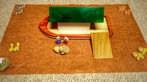 handcrafted Noah's Ark for Godly Play room